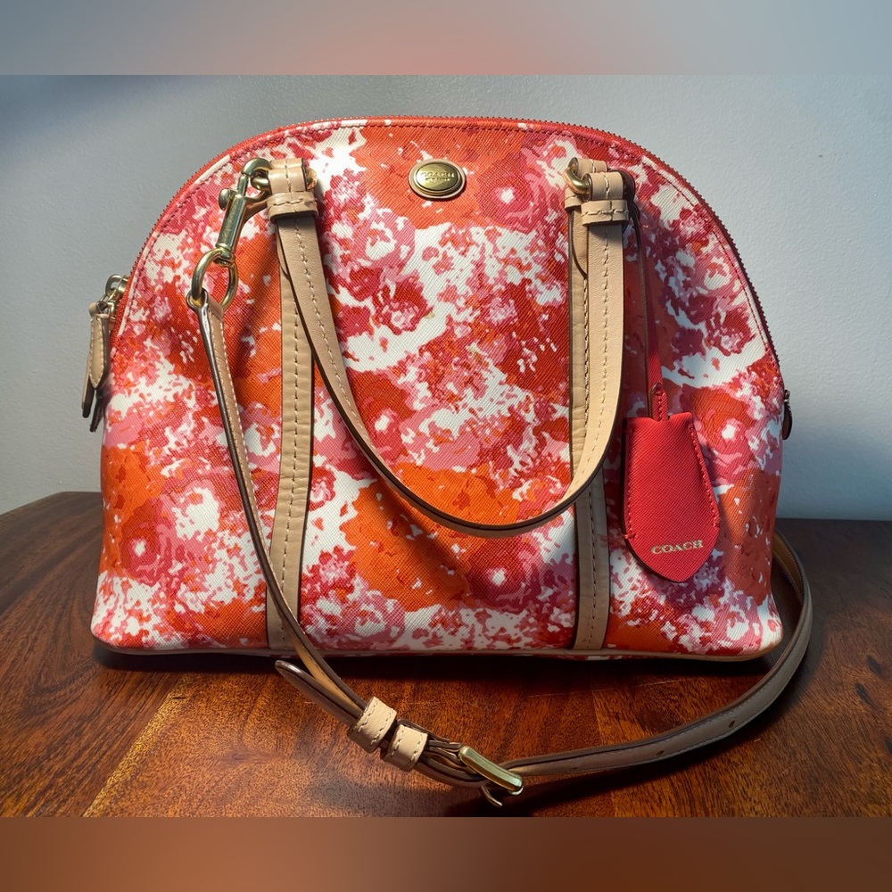 Coach Bag | Coach Peyton Floral Cora Satchel Crossbody